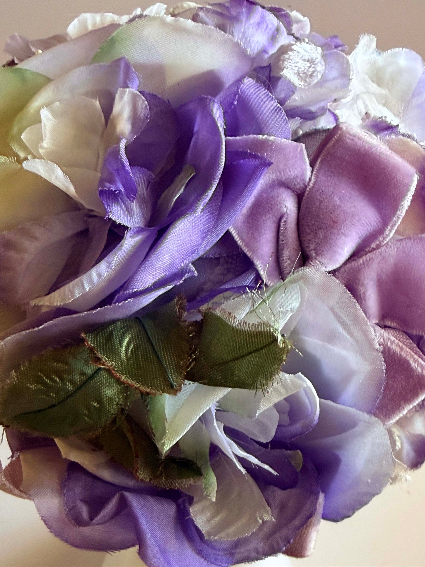 1950s Marshall Field & Company Floral Hat Purple Ivory Silk Flower Cap Vintage Garden Party Hat
