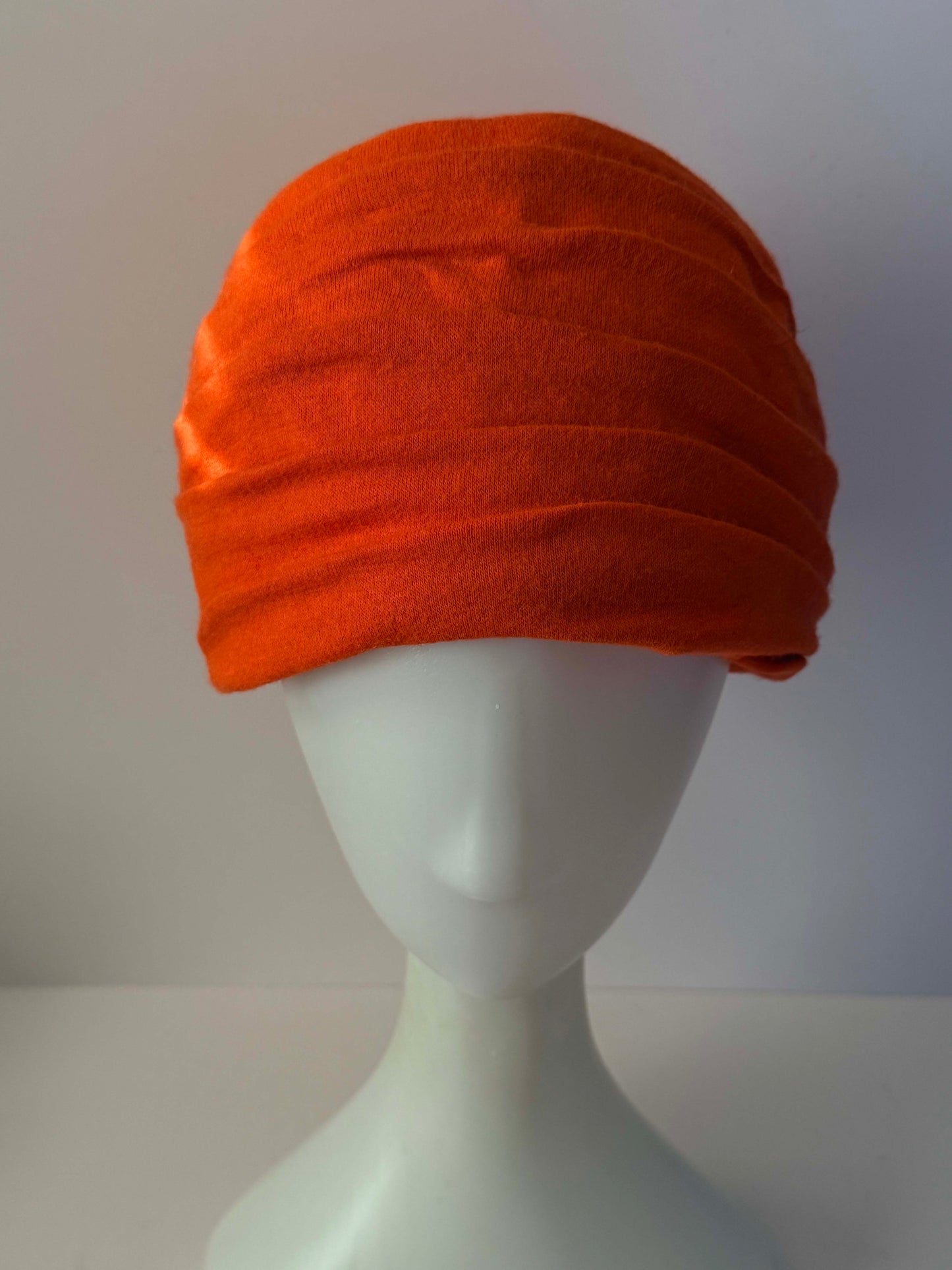 1960s Vintage Burnt Orange Turban Hat | Draped Mod Cocktail Hat | Mid Century Women's Millinery