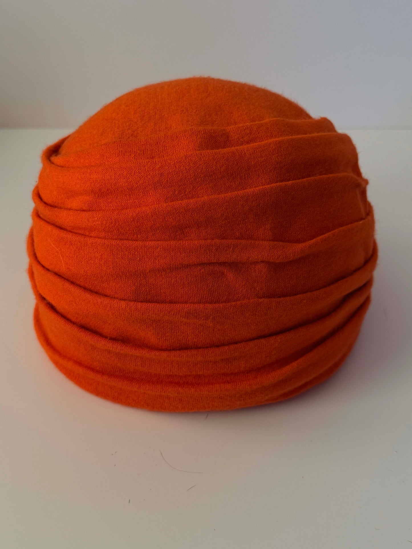 1960s Vintage Burnt Orange Turban Hat | Draped Mod Cocktail Hat | Mid Century Women's Millinery