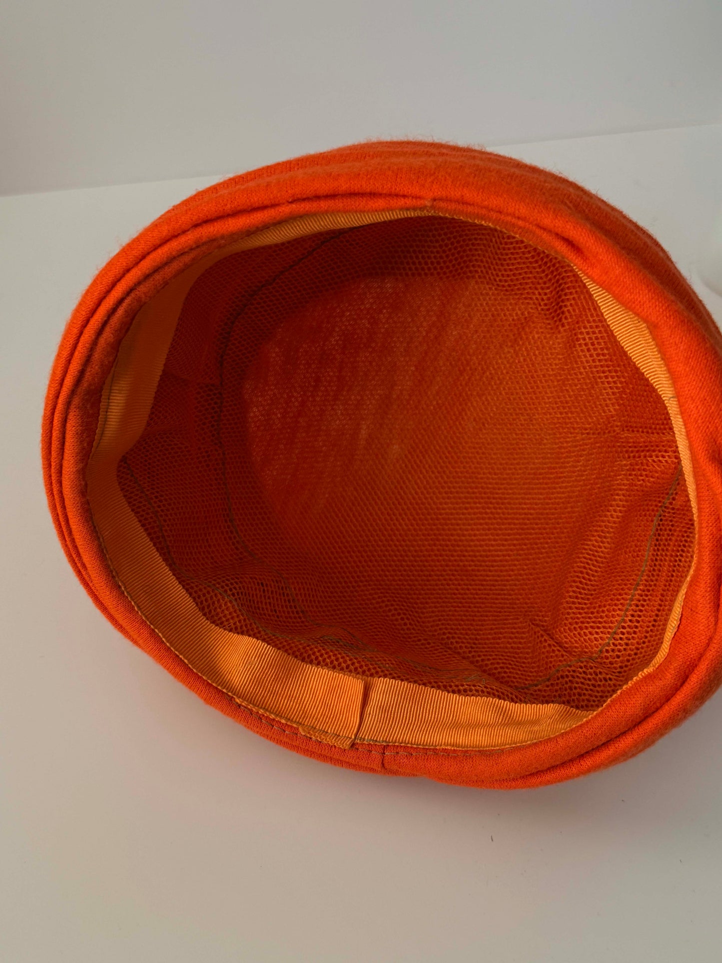 1960s Vintage Burnt Orange Turban Hat | Draped Mod Cocktail Hat | Mid Century Women's Millinery