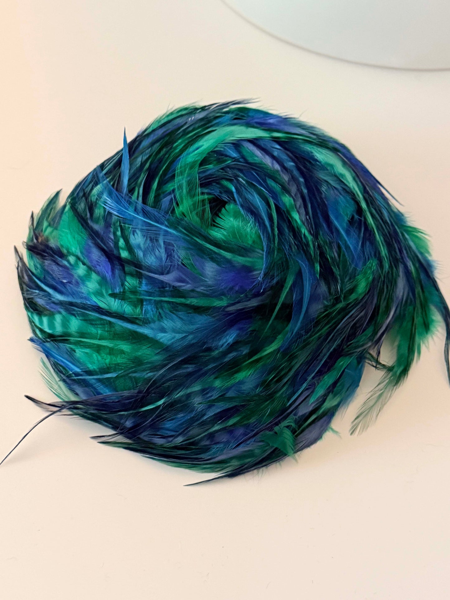 1950s Thorn Vintage Feather Hat – Blue Green Feather Cocktail Fascinator