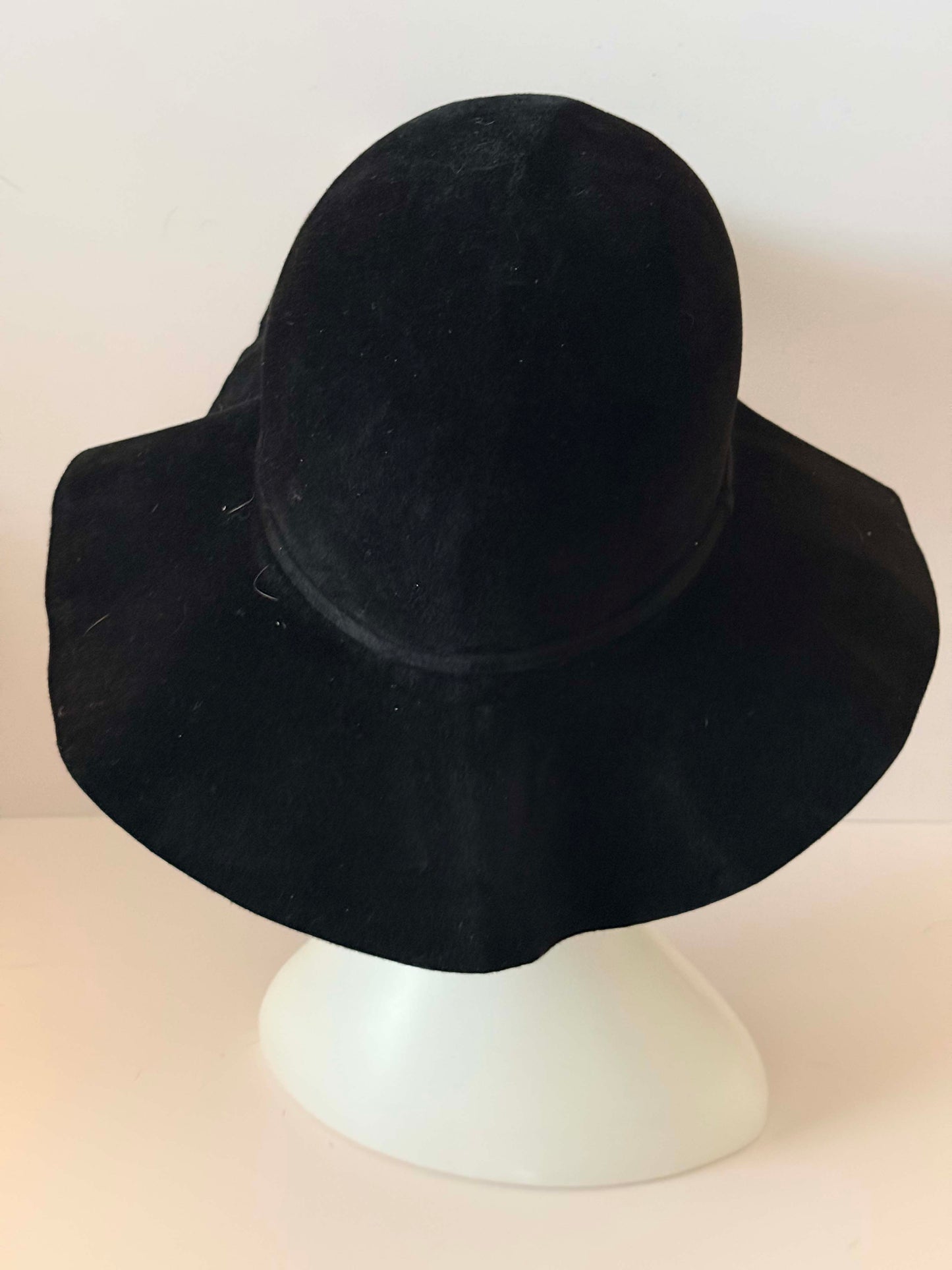 Vintage Borsalino Wide Brim Black Felt Hat – Italian Classic Fedora Style Hat Timeless Elegant Statement Hat