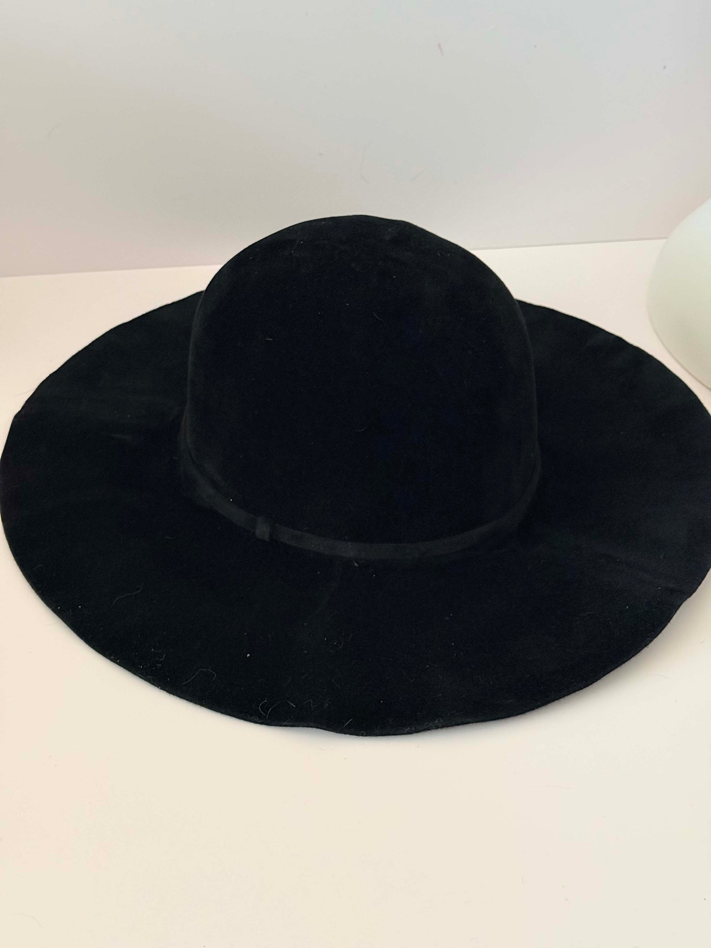 Vintage Borsalino Wide Brim Black Felt Hat – Italian Classic Fedora Style Hat Timeless Elegant Statement Hat