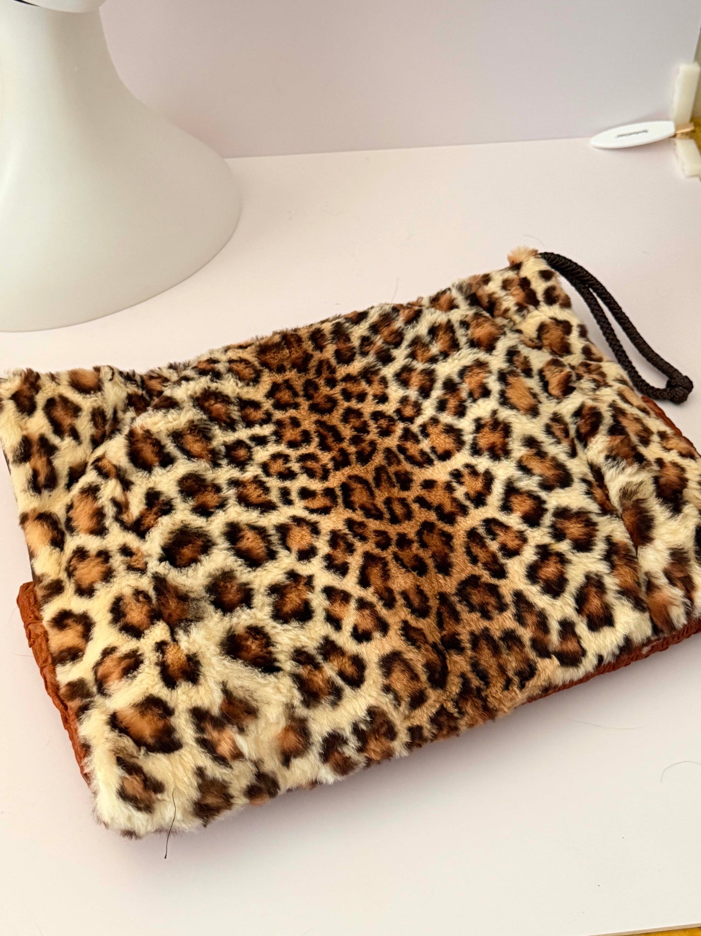 Vintage Leopard Faux Fur Hat & Muff Set – 1950s Style Winter Glamour Set Retro Animal Print Cold Weather Ensemble