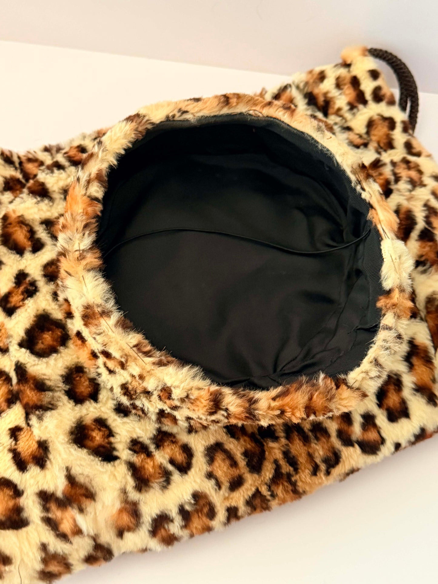 Vintage Leopard Faux Fur Hat & Muff Set – 1950s Style Winter Glamour Set Retro Animal Print Cold Weather Ensemble