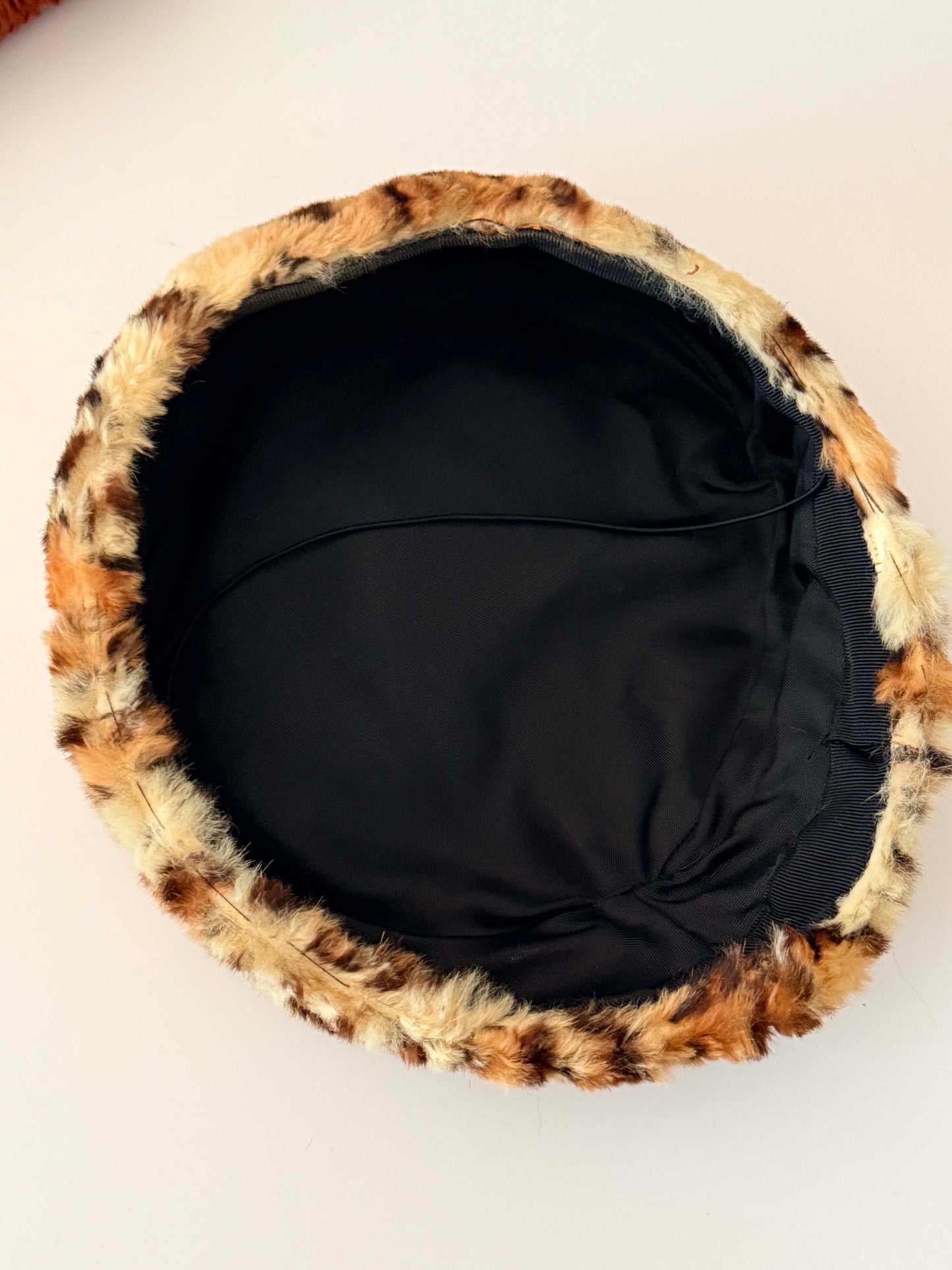 Vintage Leopard Faux Fur Hat & Muff Set – 1950s Style Winter Glamour Set Retro Animal Print Cold Weather Ensemble