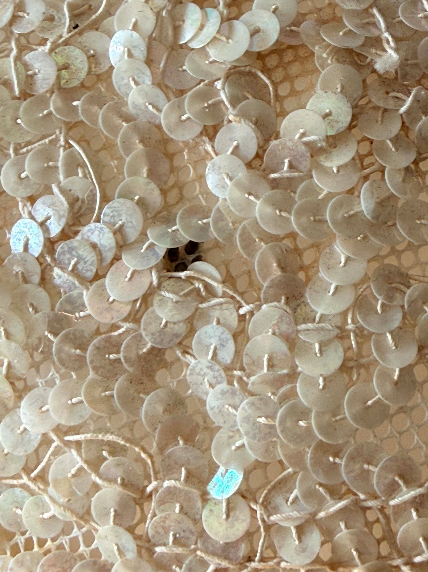 Vintage 1960s Ivory Sequin Lace Bucket Hat – Satin Bow Cocktail Hat