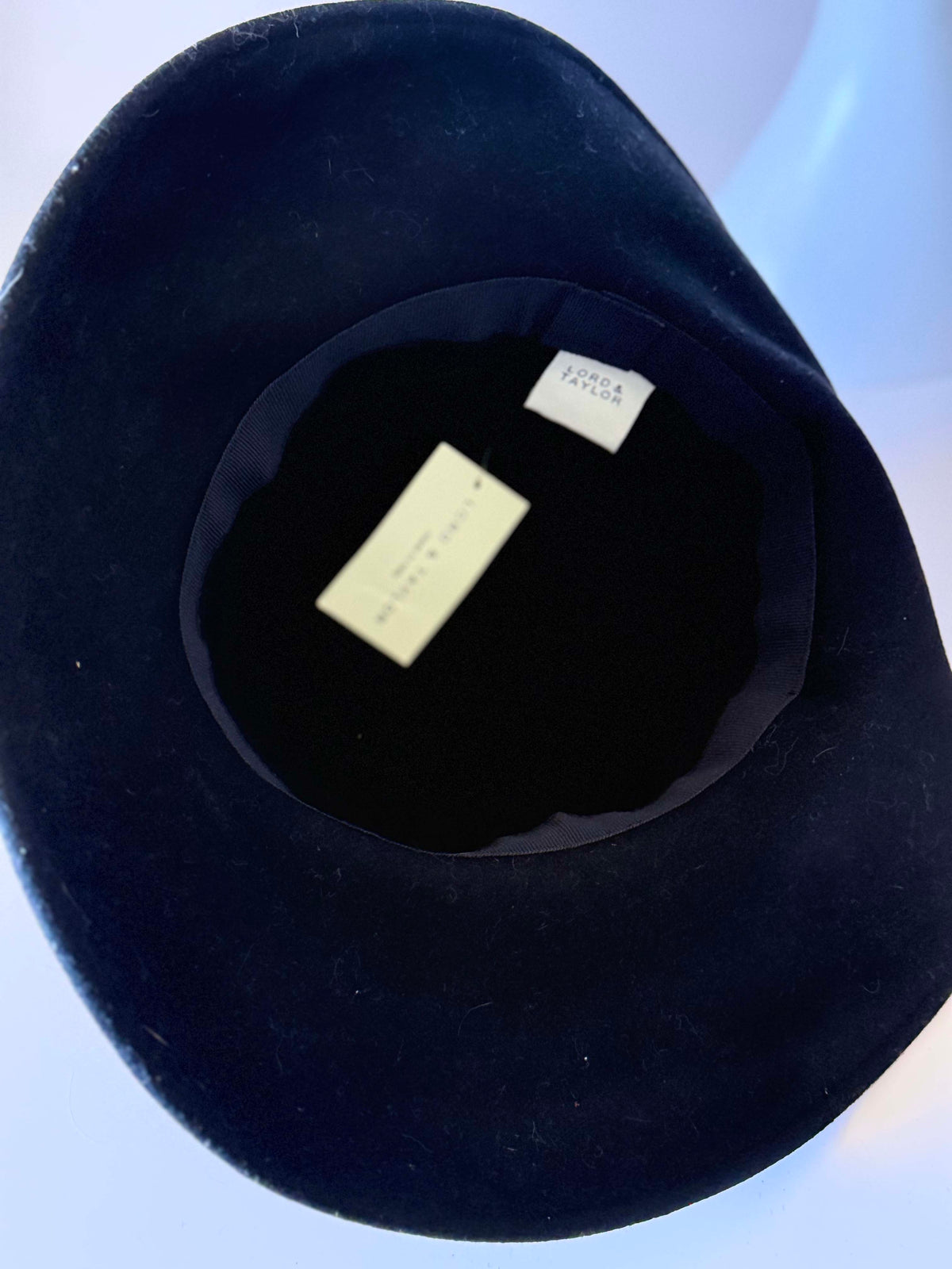 Vintage 1960s Georga Taylor Black Wool Felt Wide Brim Hat Velvet Rose Trim Women's Mod Mid Century Statement Millinery