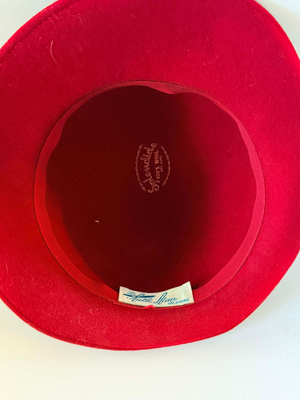Vintage 1960s Ruth Alan Designs Red Wool Cloche Hat | Rhinestone Arrow Hat | Mod Vintage Hat