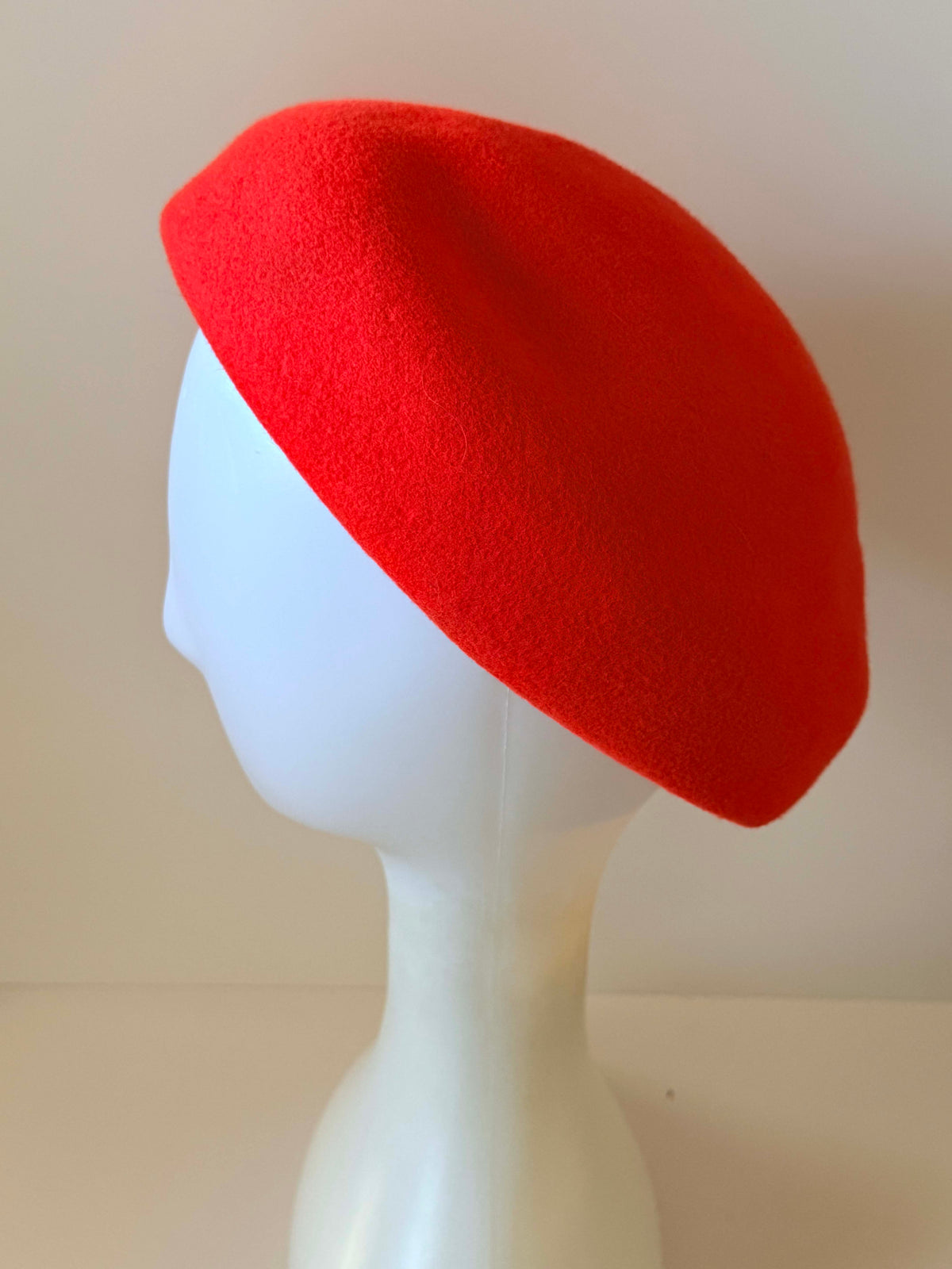 Vintage 1960s Evelyn Varon Red Hat | Mod Sculpted Wool Felt Brim Hat | Mid Century Women's Hat