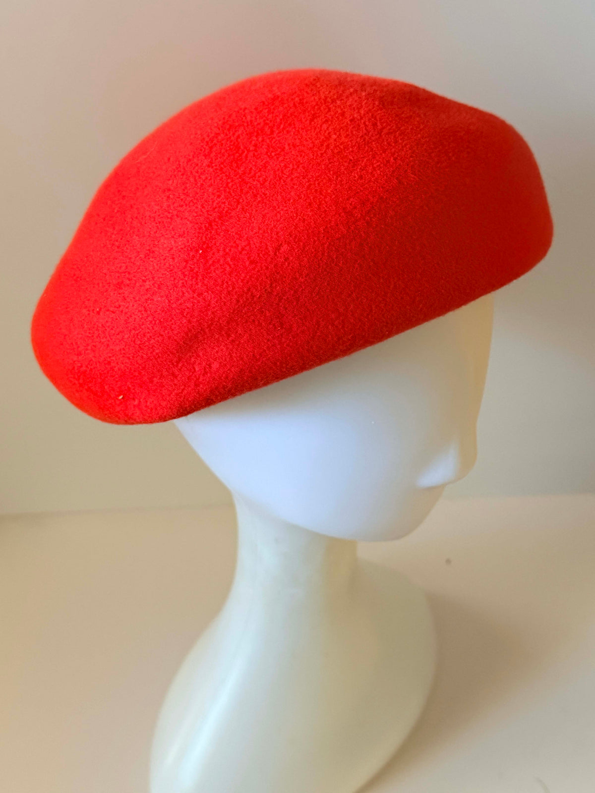 Vintage 1960s Evelyn Varon Red Hat | Mod Sculpted Wool Felt Brim Hat | Mid Century Women's Hat