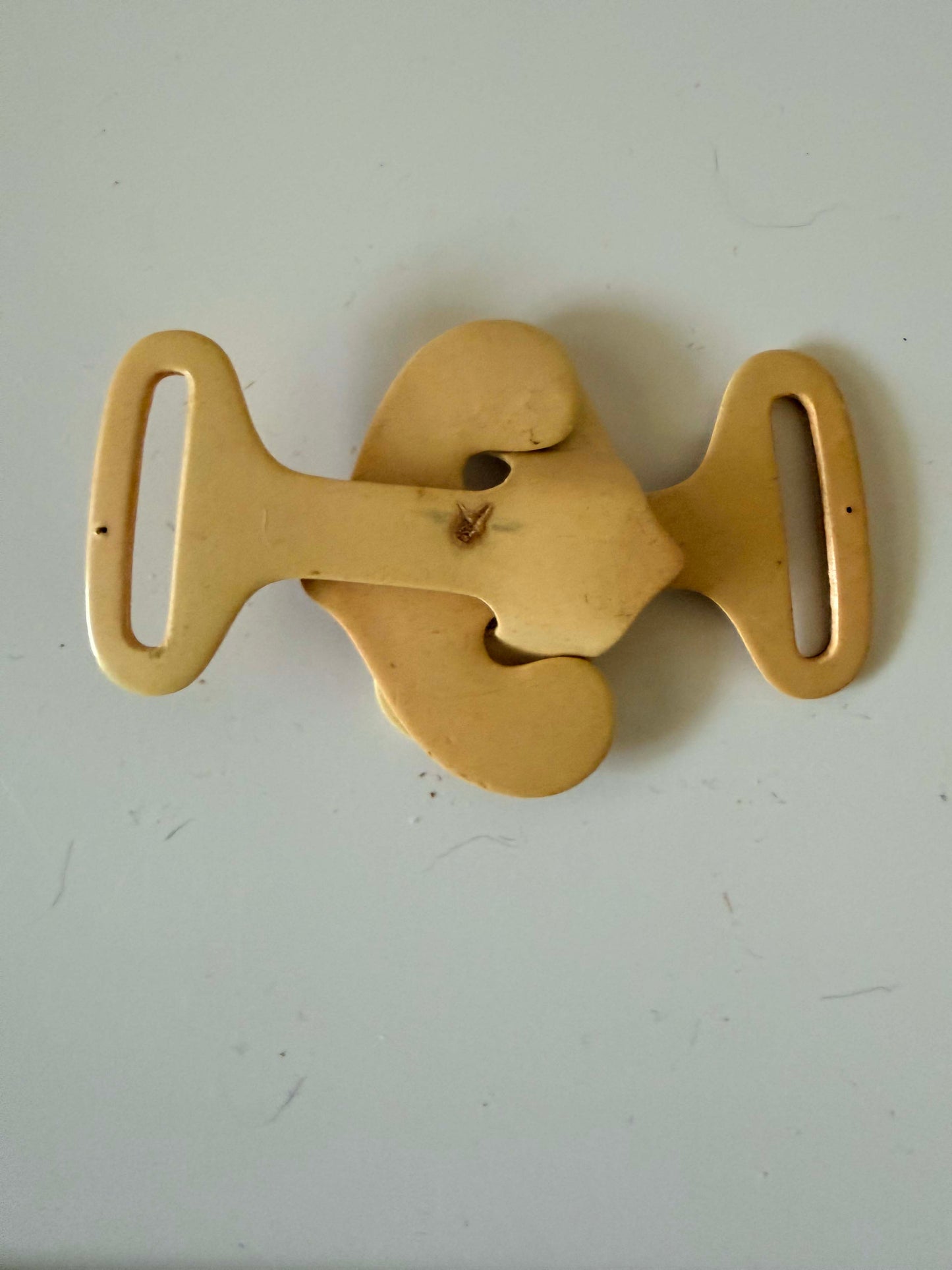 Vintage Butterscotch Celluloid Belt Buckle – Abstract Sculptural Mid Century Buckle – 1930s 1940s Cream Carved Belt Closure