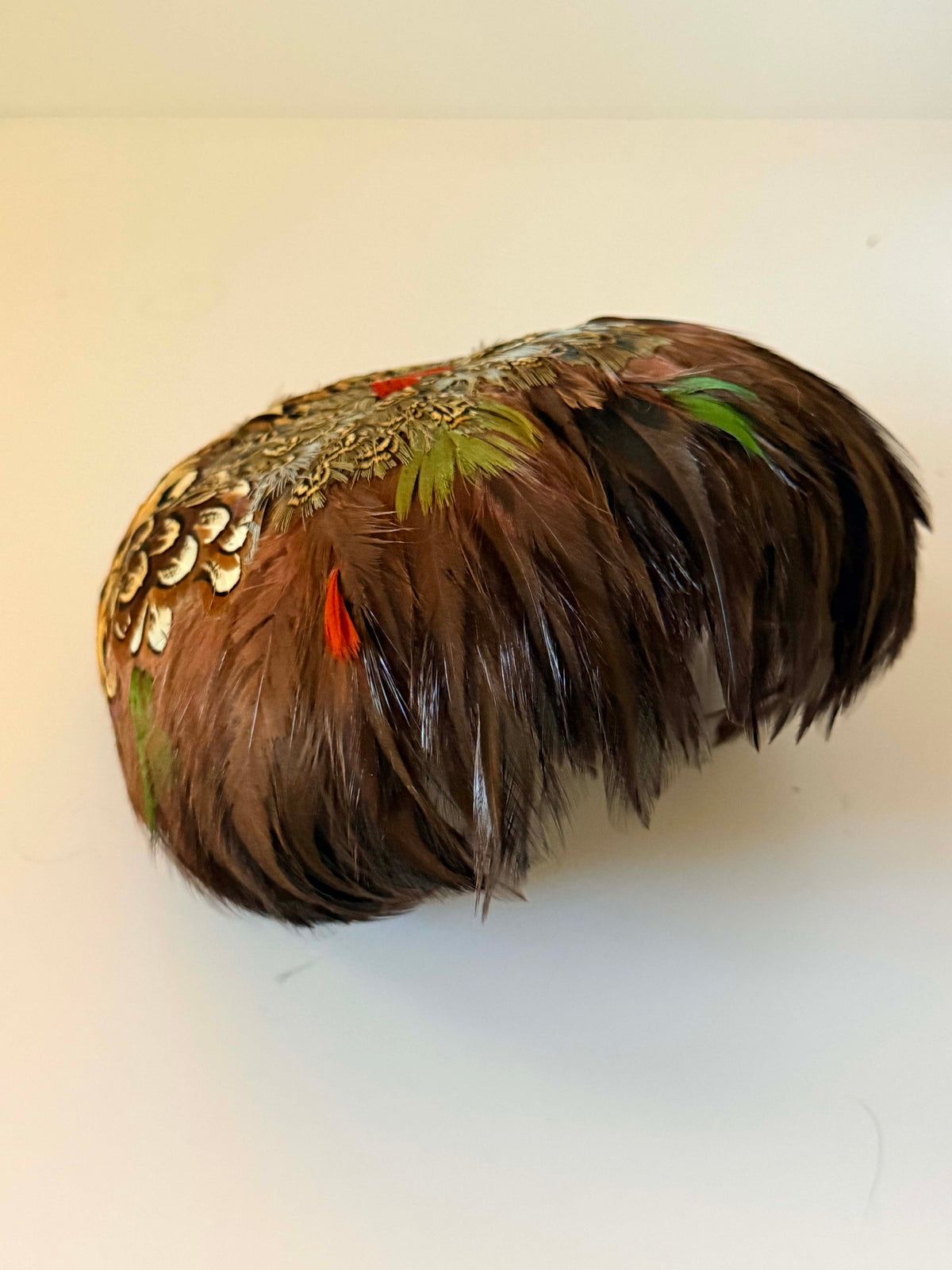Vintage 1950s Fisk Chicago Feather Hat | Pheasant Feather Cocktail Hat Mid Century Millinery