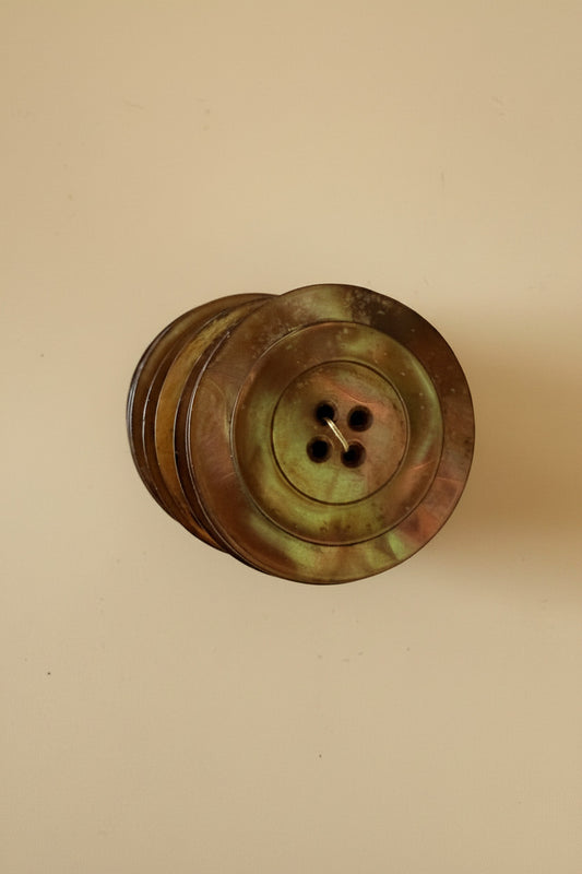 Vintage Brown Mother of Pearl Buttons Set of 9 Large Iridescent Shell Buttons Oversized Sewing Buttons Natural Shell Couture Trim