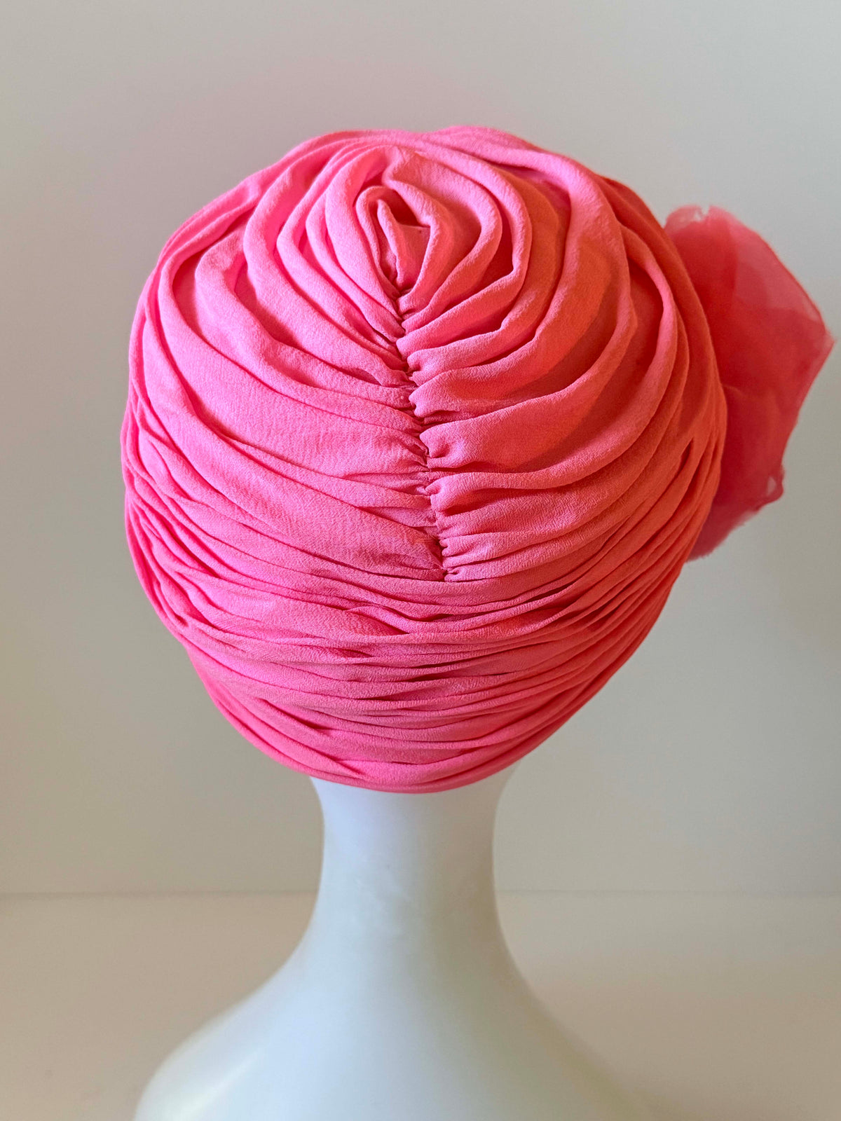 Vintage WM Silverman New York Hat | Pink Ruched Floral Cocktail Hat | 1960s Designer Millinery