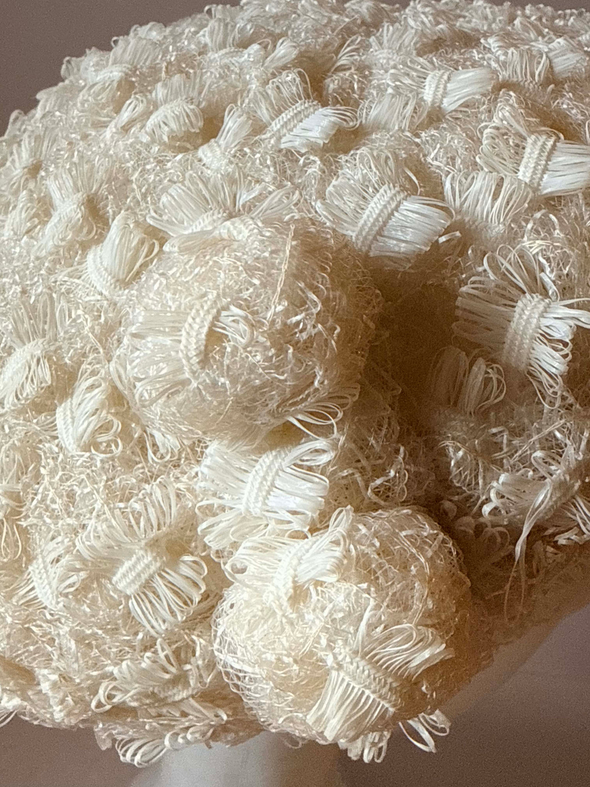 Vintage 1950s Sara Sue Ivory Cream Textured Brimmed Hat McLellan Richards Mod Wedding Hat