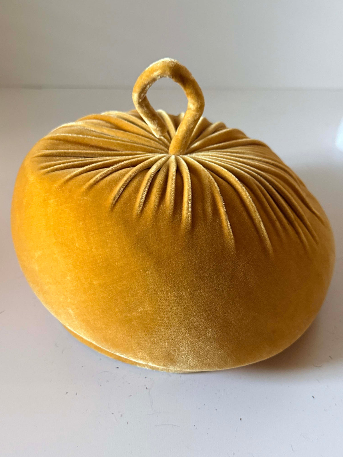 Vintage 1960s Miss Alice Velvet Turban Hat | Golden Mustard Yellow Sculptural Pillbox | Montaldo's Designer Millinery