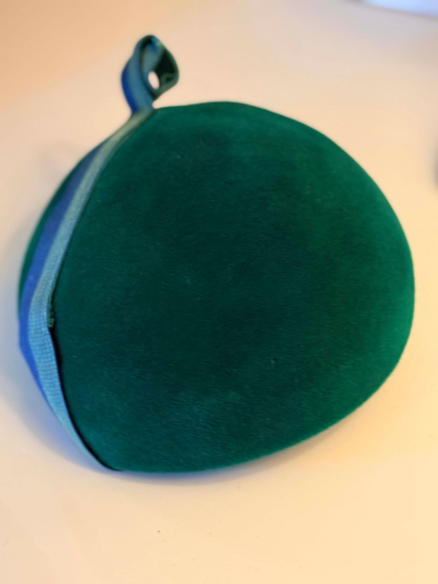 Vintage Mr John Emerald Green Velour Pillbox Bubble Hat | 1960s Couture Mod Cocktail Hat | Blue Ribbon Sculptural Millinery