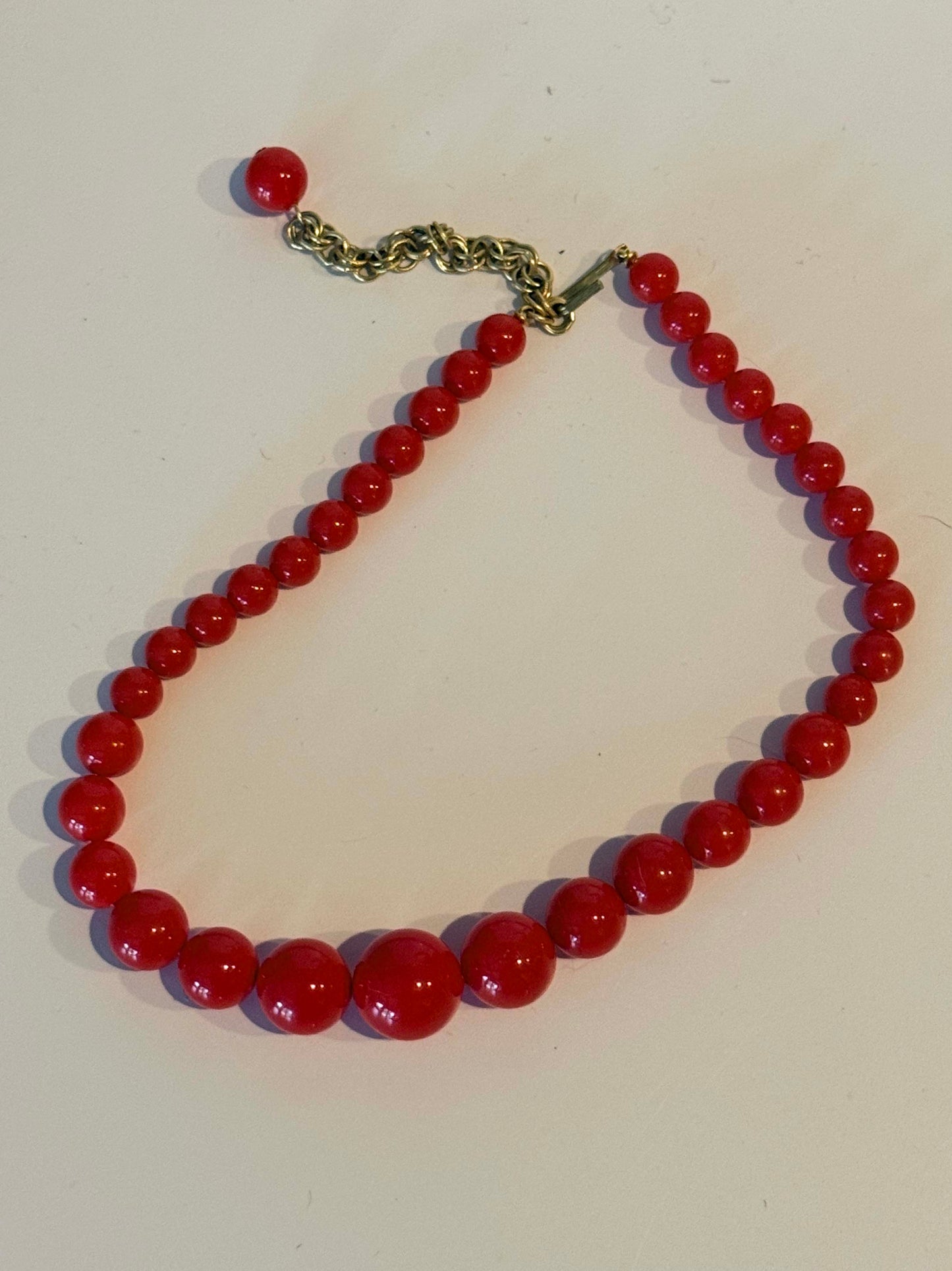 Vintage Red Beaded Necklace Collection | Set of 3 Retro Lucite Necklaces | Mid Century Statement Jewelry Lot