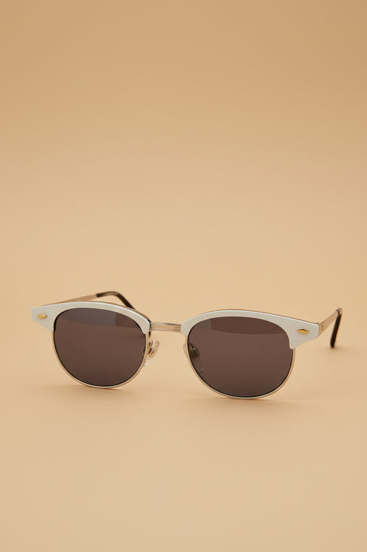 Sleek Silver Half Frame Vintage Sunglass - Minsky