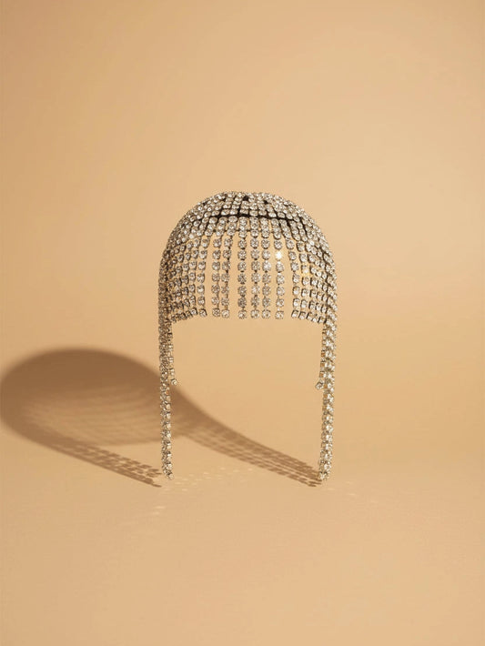 Showgirl Rhinestone Fringe Headpiece
