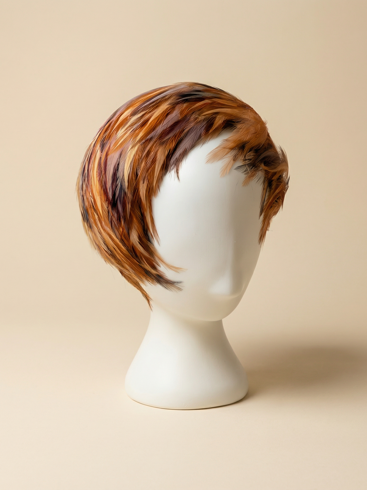Vintage Starlet Feather Fascinator | 1940s–1950s Autumn Tones Hairpiece | Old Hollywood Glam
