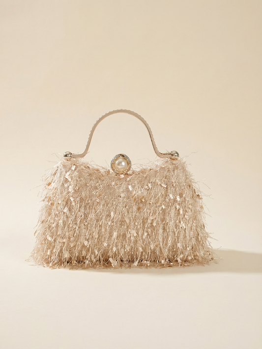 Sparkly Fuzzy Evening Handbag – Reproduction 1950s–1960s Vintage Showgirl Purse