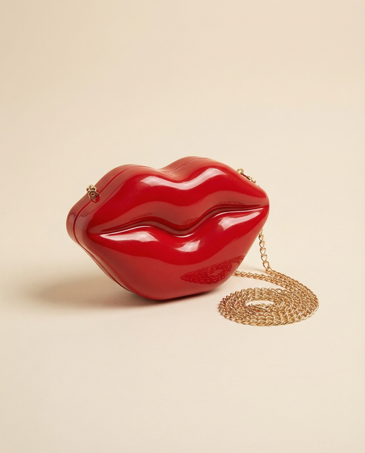 Vintage Reproduction Lip-Shaped Handbag | 1960s–1980s Rockabilly Punk Faux Patent Purse