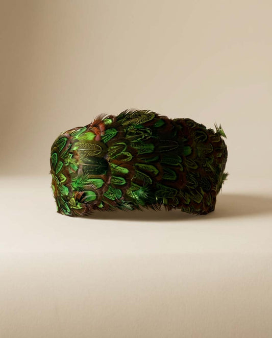 Vintage 1950s Green Pheasant Feather Hat – Mid Century Feather Pillbox Hat
