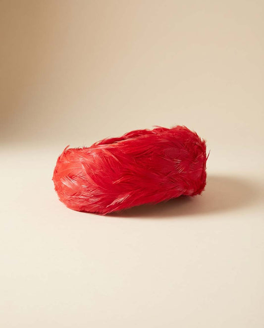 Vintage 1960s Bright Red Feather Hat – Eurona Belgium Feather Rockabilly Hat