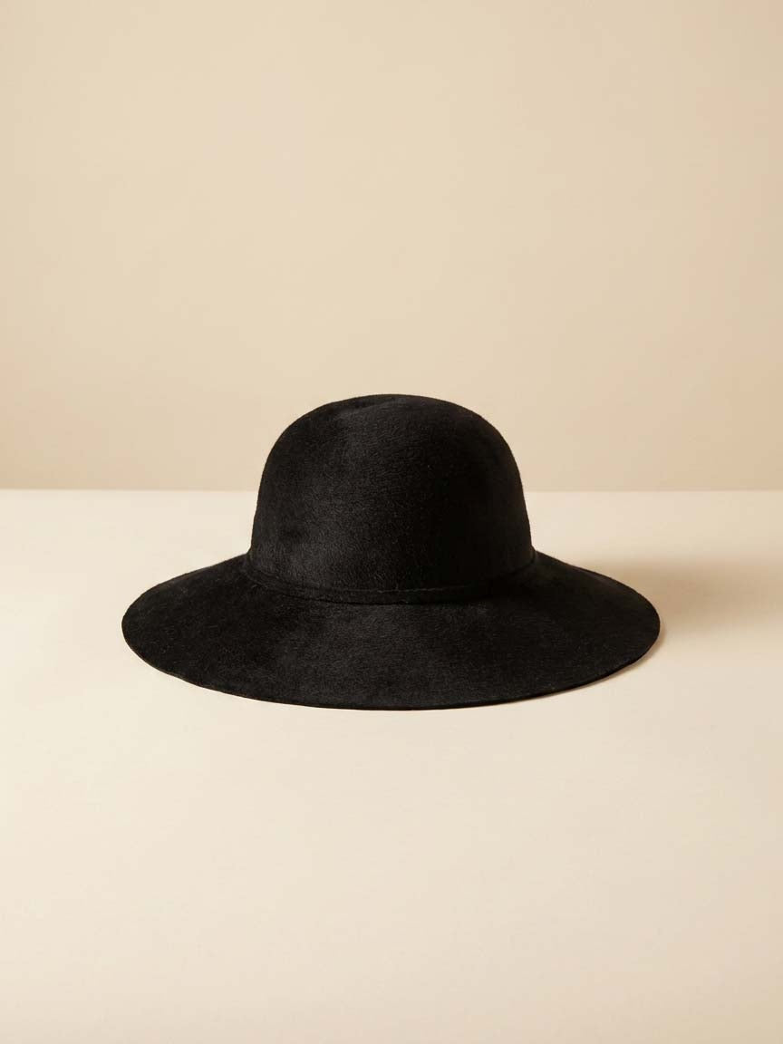Vintage Borsalino Wide Brim Black Felt Hat – Italian Classic Fedora Style Hat Timeless Elegant Statement Hat