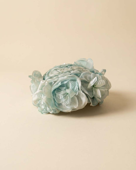 Vintage 1950s Aqua Blue Floral Hat – Ranleigh Silk Flower Cocktail Hat Mid Century Garden Party Headpiece