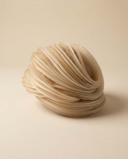 1950s Christian Dior Chapeaux Ivory Tulle Hat | Paris New York Cocktail Fascinator | Vintage Designer Millinery