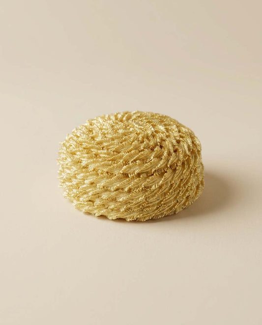 Vintage Yellow Play Topper Pillbox Hat | 1960s Textured Mod Fascinator | Retro Sunshine Cocktail Hat
