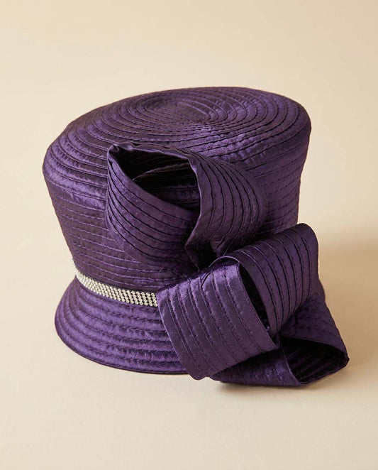 Vintage Purple Sculptural Church Hat | Sierra Millinery Couture Hat | Avant Garde Derby Hat | Architectural Statement Millinery