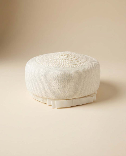 Vintage White Pillbox Hat | 1960s Ivory Structured Toque Hat | Minimalist Bridal Pillbox | Jackie Kennedy Style Wedding Hat | Mod Millinery