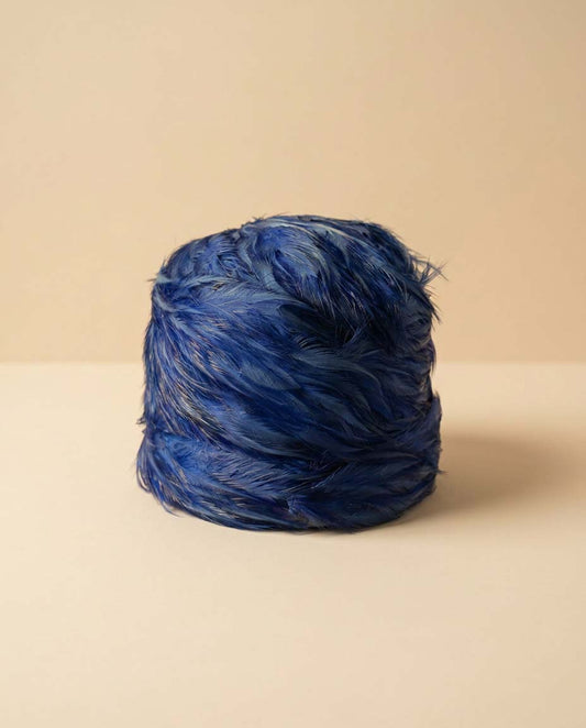 1960s Cobalt Blue Feather Cloche Hat | Vintage Feather Hat | Statement Cocktail Hat | Mid Century Glamour | Special Occasion Millinery