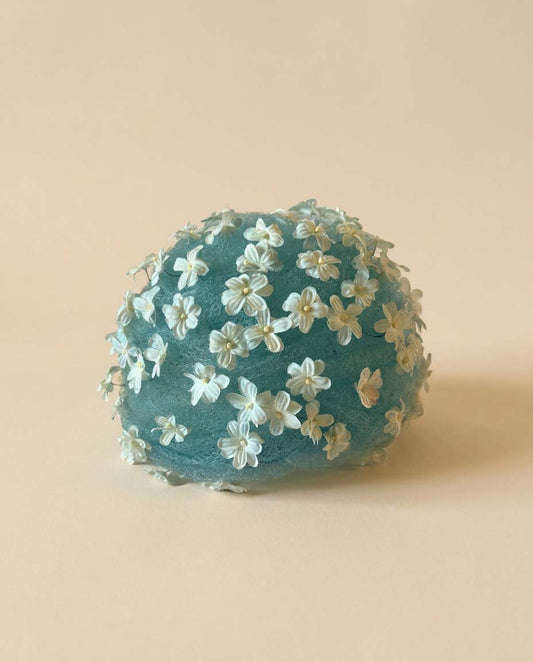 1950s Christian Dior Chapeaux Aqua Blue Floral Hat | Dior Paris New York Cocktail Hat | Floral Pillbox Hat | Something Blue Bridal Fascinator