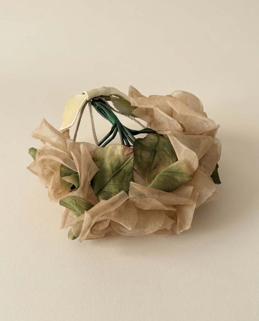 Vintage Floral Halo Hat | 1950s Rose Crown Fascinator | Romantic Floral Headpiece | Cottagecore Wedding Crown | Garden Party Millinery
