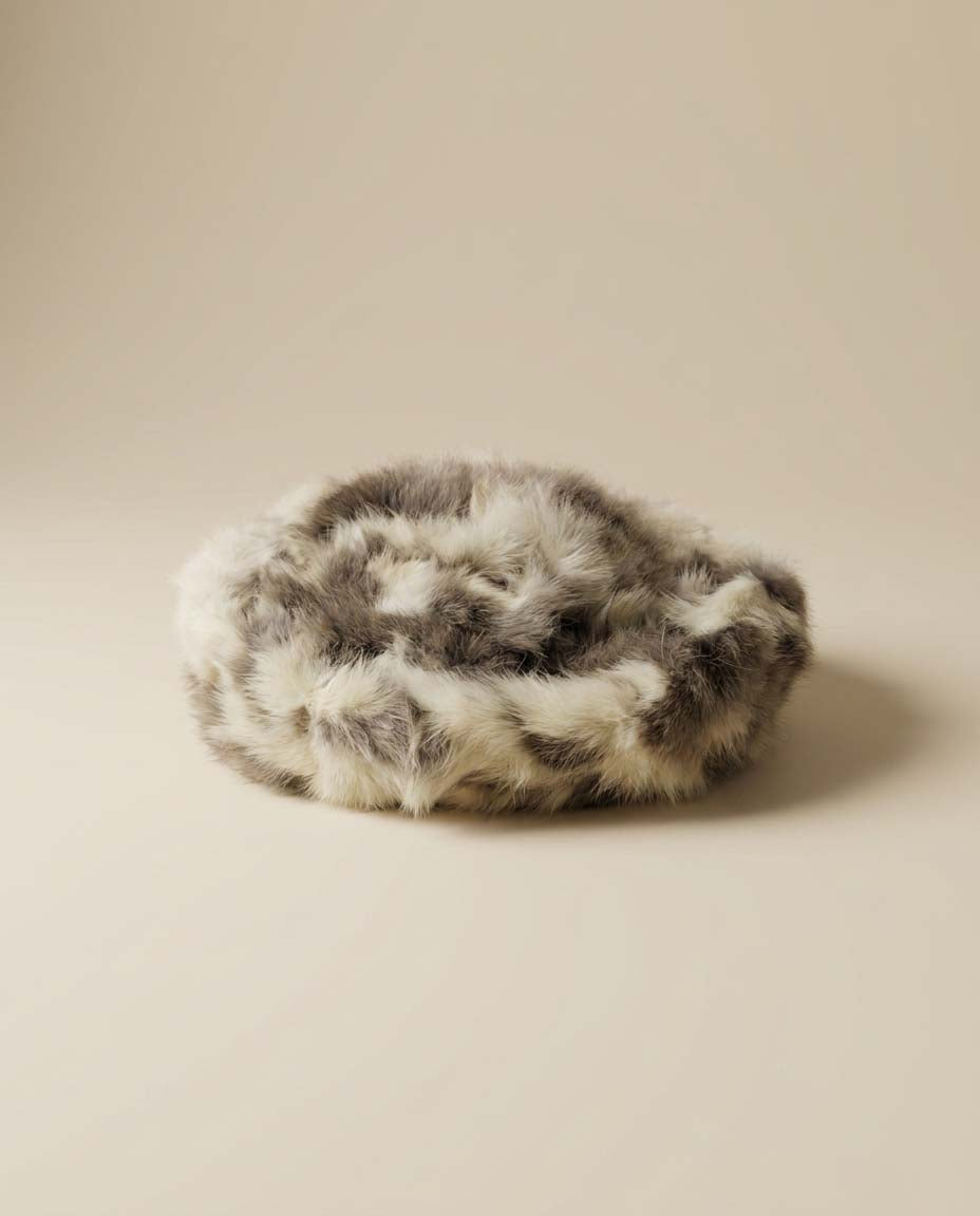 Vintage Rabbit Fur Pillbox Hat | Cream and Gray Fur Cocktail Hat | 1960s Winter Hat | Mid Century Fur Millinery | Luxe Vintage Winter Fashion