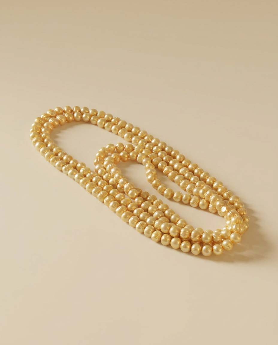Vintage Freshwater Pearl Necklace | Long Golden Pearl Strand | Cultured Freshwater Pearls | Layering Necklace | Opera Length Pearls