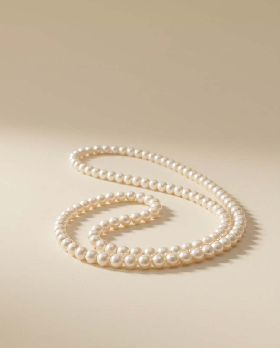 Vintage Cultured Pearl Necklace | Long White Pearl Strand | Genuine Cultured Pearls | Opera Length Necklace | Bridal Pearl Jewelry