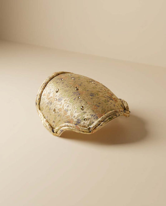 Vintage Renaissance Brocade Pillbox Hat Veil Ready Bridal Headpiece | Metallic Floral Tapestry Cocktail Hat | Medieval Royalcore Vintage Millinery
