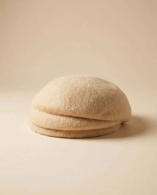 Vintage 1960s Ivory Wool Felt Toque Hat, Cream Winter Hat, Minimalist Mid Century Millinery, Mod Hat, Classic Women's Vintage Hat