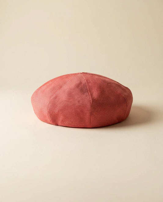 Vintage 1960s Pink Linen Pillbox Hat, Bubblegum Pink Beret Hat, Mid Century Minimalist Hat, Mod Millinery, Bridal Hat, Wedding Guest Hat