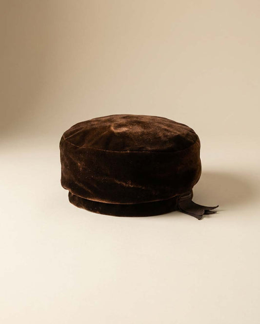 Vintage Brown Velvet Pillbox Hat 1960s Chocolate Brown Cocktail Hat Classic Mid Century Church Hat Elegant Millinery