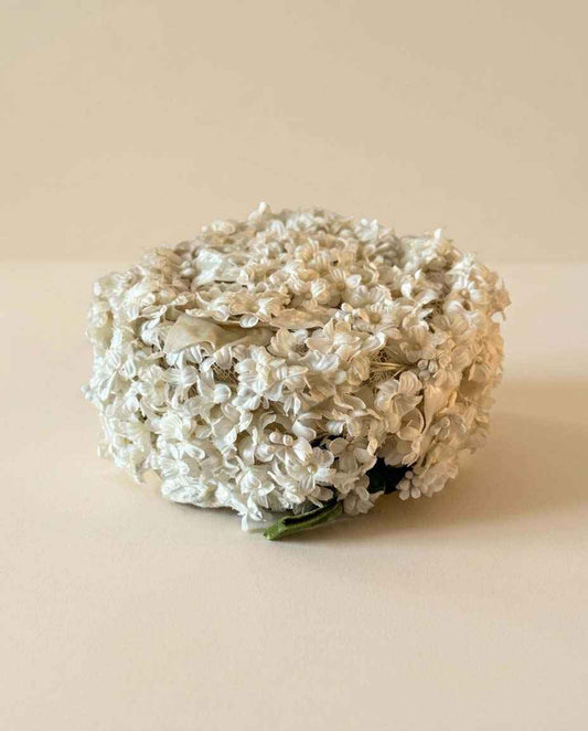 Late 1950s Ivory Floral Cocktail Hat, Vintage Bridal Hat, White Flower Hat, Wedding Hat, Mid Century Millinery, Bridal Headpiece