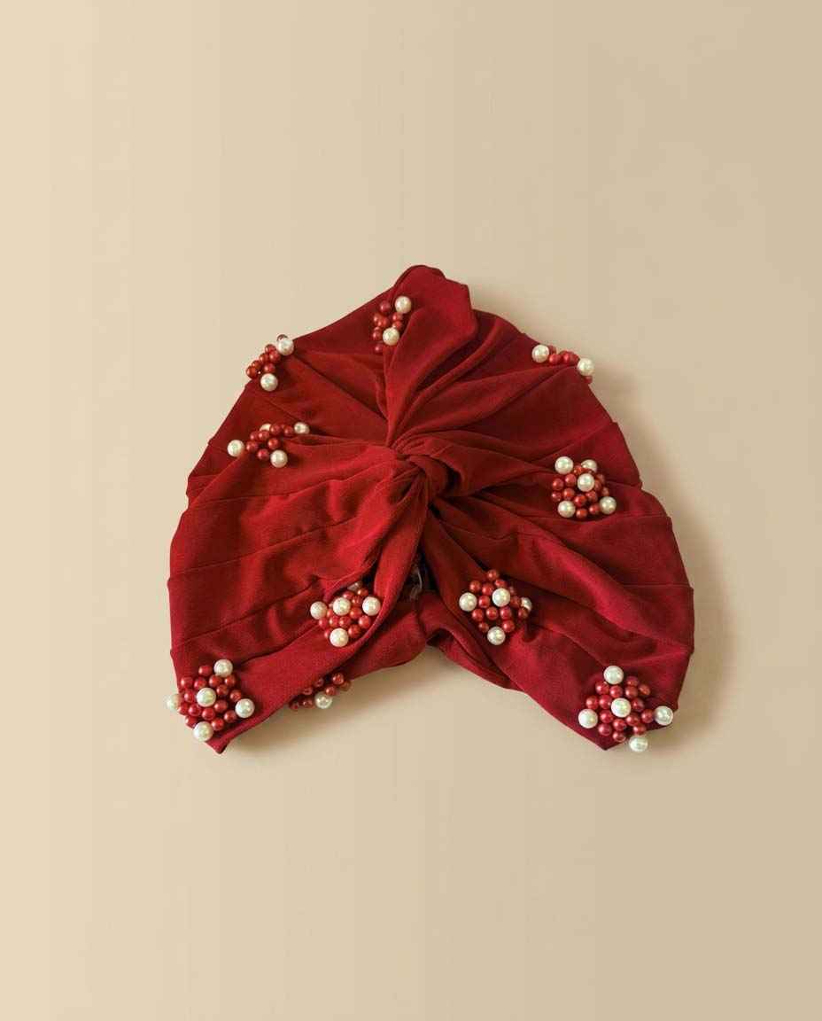 Vintage Red Turban Hat | 1960s Pearl Cocktail Hat | Draped Turban | Red Beaded Vintage Hat | Mid Century Millinery (Copy)
