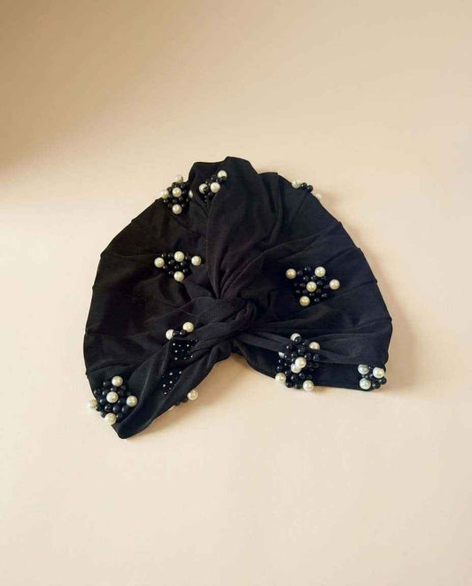 Vintage Black Turban Hat | 1960s Pearl Cocktail Hat | Draped Turban | Black Beaded Vintage Hat | Mid Century Millinery (Copy) (Copy)