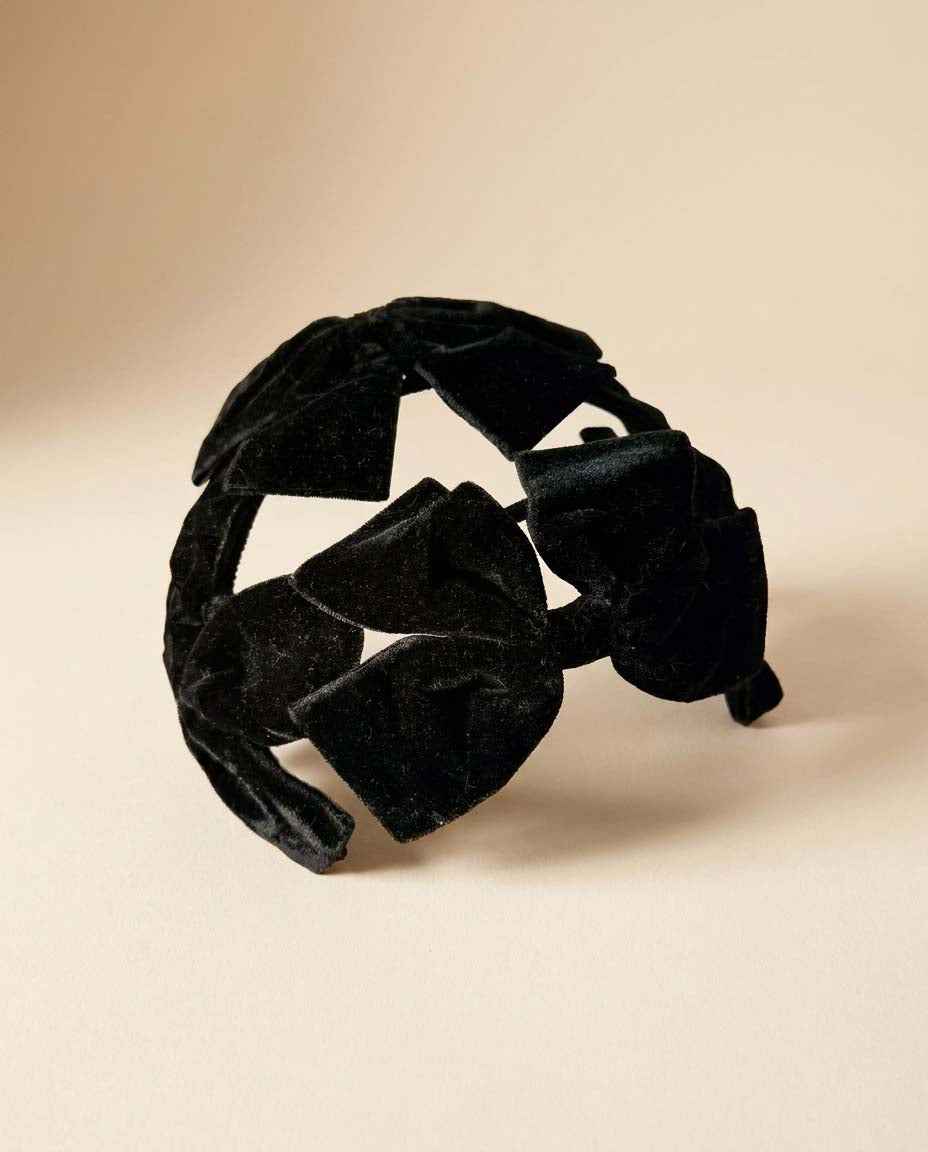 Vintage Black Velvet Bow Hat | 1950s Cocktail Hat | Sculptural Open Crown Halo Hat | Avant Garde Millinery | Evening Hat | Ginger and Tonic